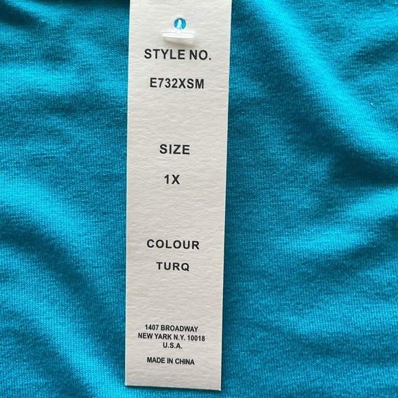 NWT Life Style Woman Turquoise Blue Lace Bell Sleeve Top Size 1X - Picture 12 of 15